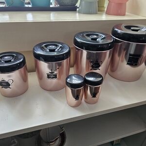 Rose Gold Coffee & Tea Canister Set with Shaker | Unbranded